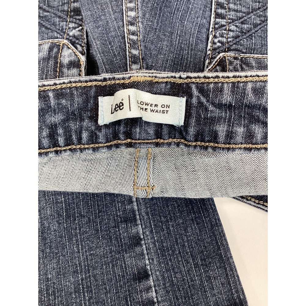 Lee Jeans Womens 12 Petite Lower On The Waist Blue Denim Stretch Pants Casual - Picture 4 of 8